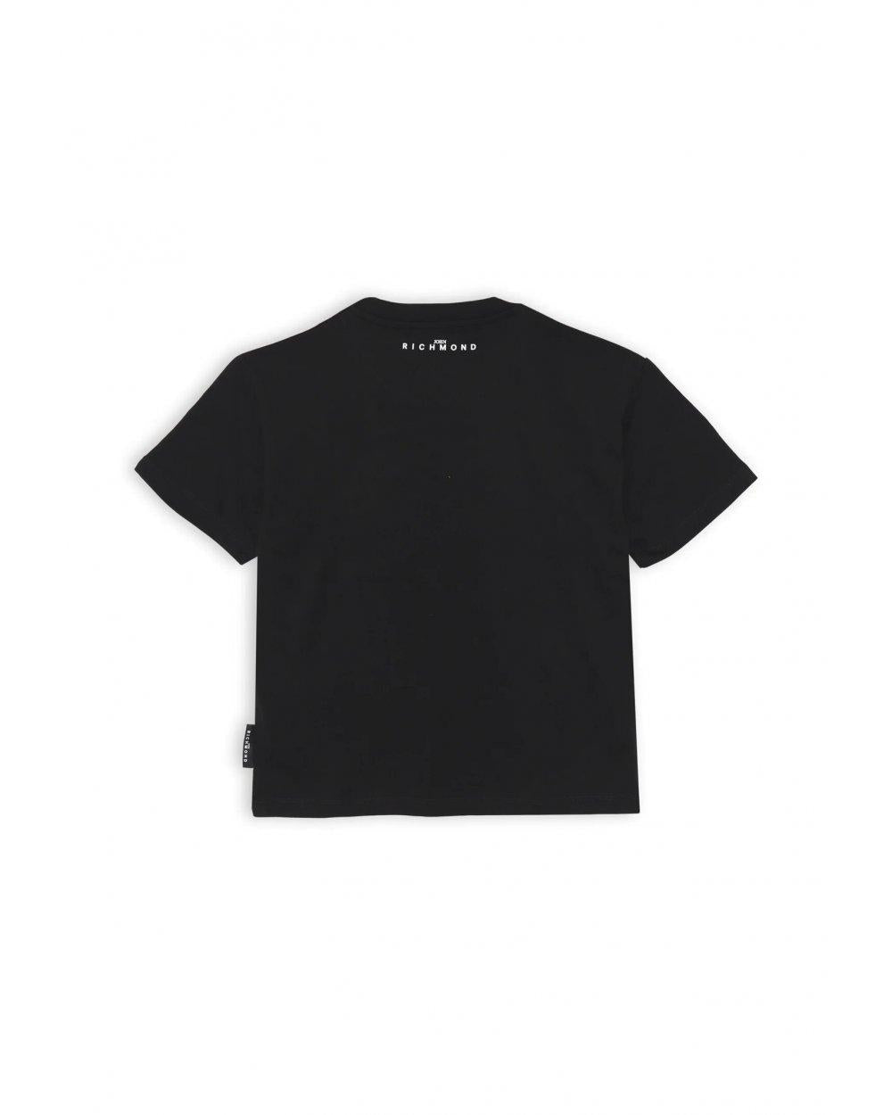 John Richmond T-shirt manica corta Zarma con stampa logo nero RBP25179TS BLACK John RICHMOND 