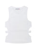 Patrizia Pepe top a costine con cut out bianco