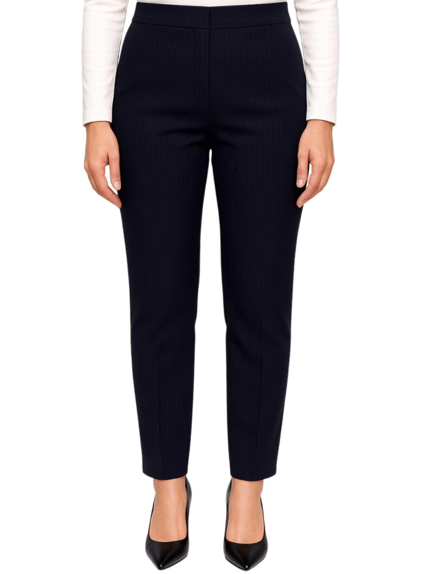 Lola by Sandro Ferrone pantaloni slim in fantasia gessata nero L12YBFANIDRIDE NERO Lola BY S.FERRONE 