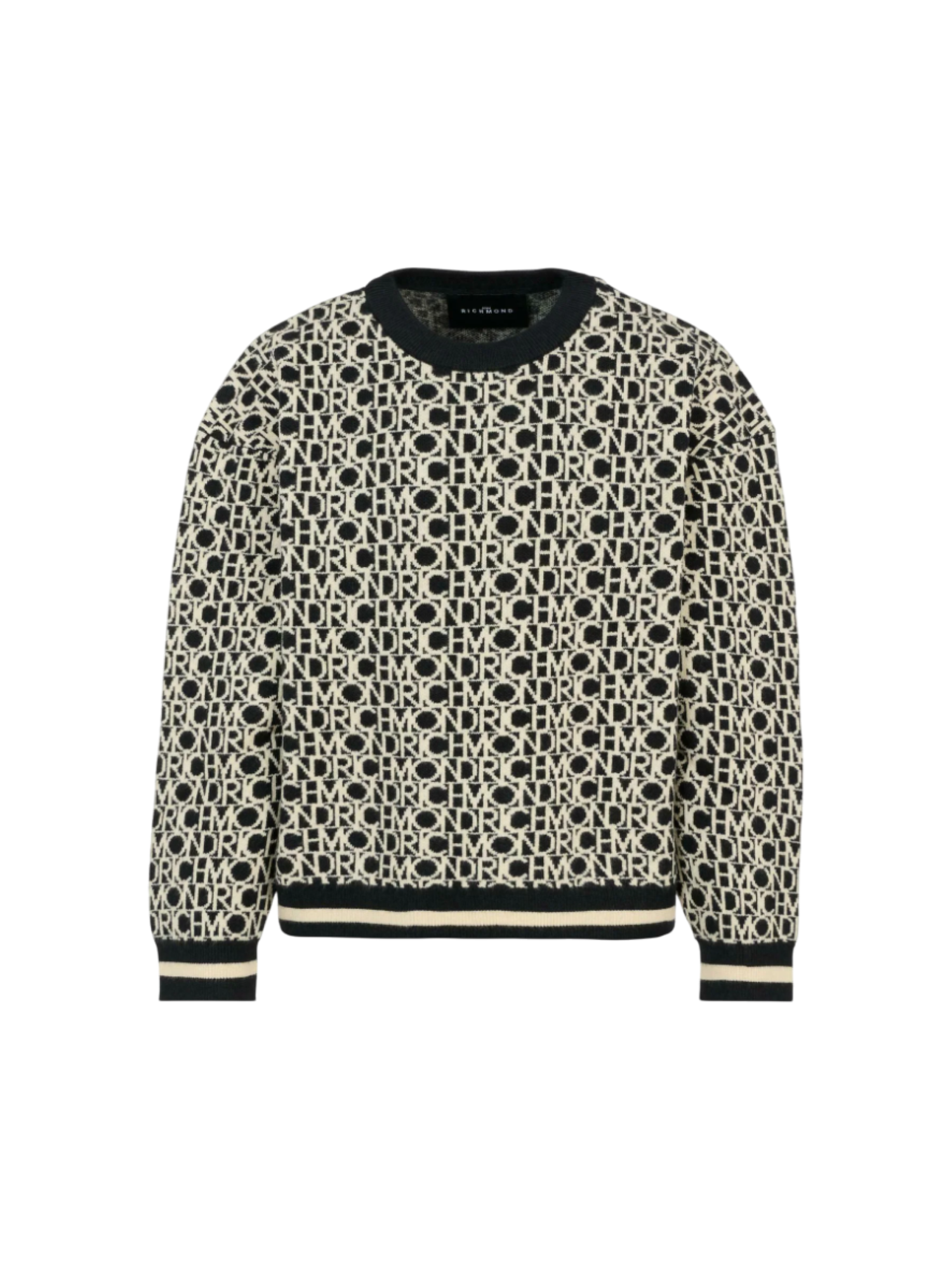 John Richmond maglia bambino Guillo in fantasia logata nero RBA25042MA LETTERING John RICHMOND 