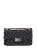 Marc Ellis borsa Flat Falcon in gomma trapuntata nero oro