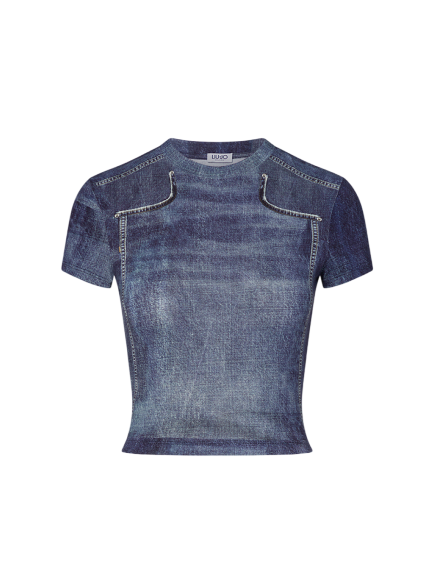 Liu Jo T-shirt manica corta donna effetto denim lavaggio medio UA6502J1624 L9680 LIU JO 