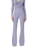 Elisabetta Franchi pantaloni a zampa in tessuto crepe lilla