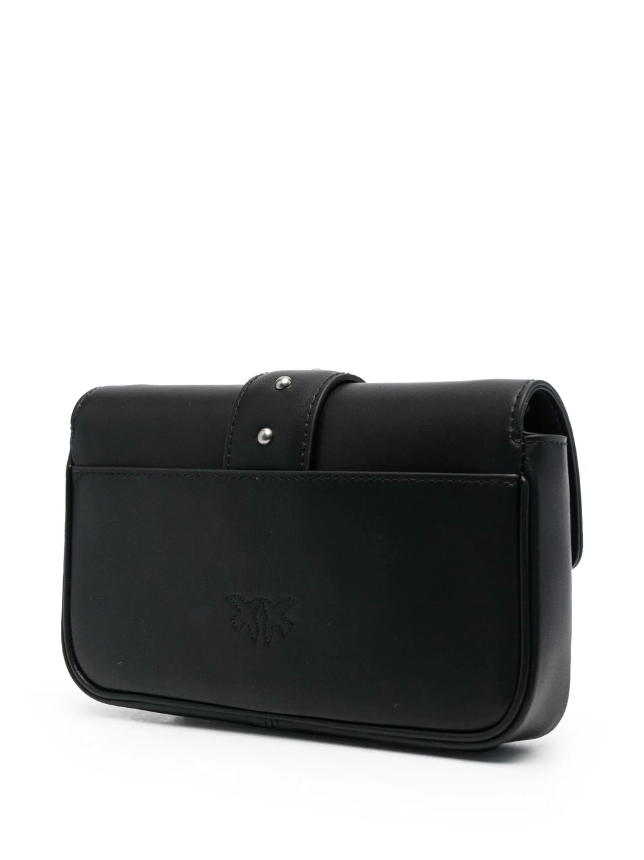 Pinko borsa a tracolla Love One Pocket in pelle con borchie nero argento