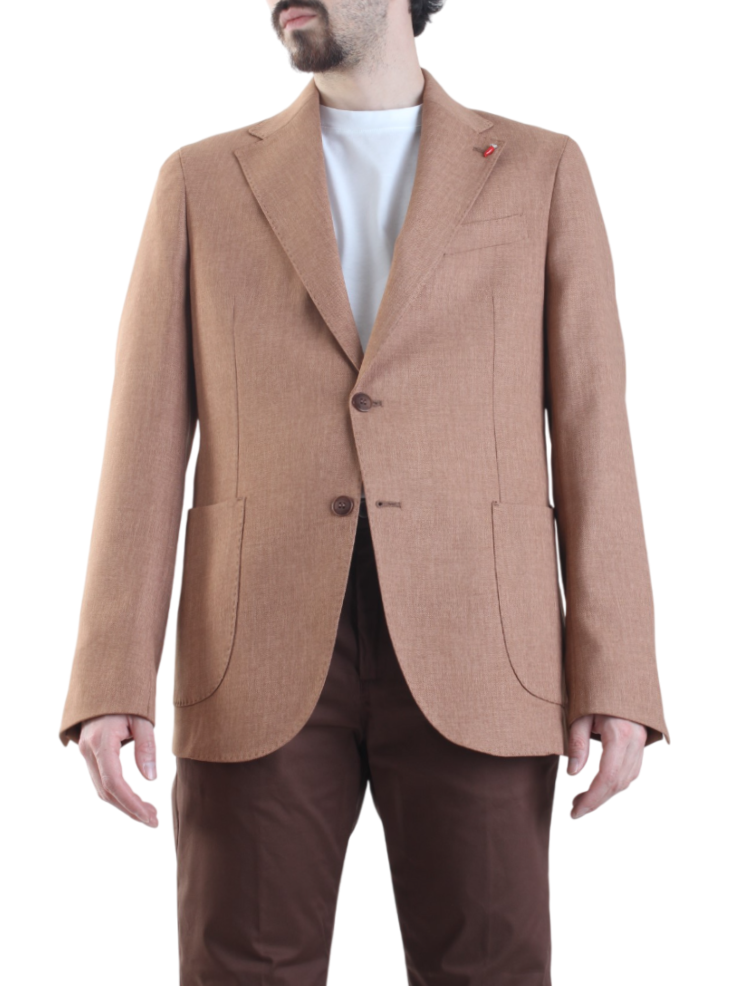 Mulish giacca blazer monopetto con trama spigata marrone nocciola