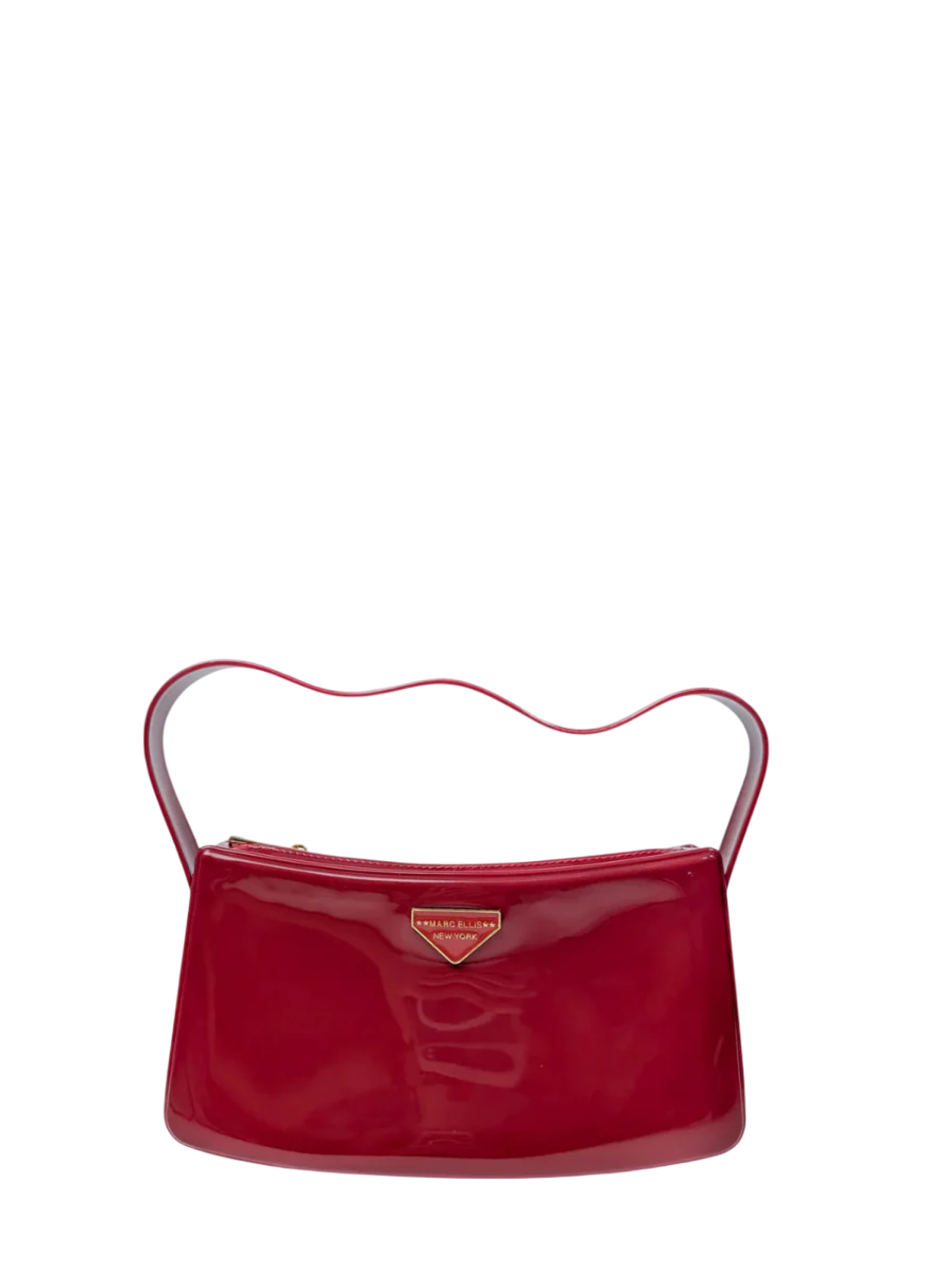 Marc Ellis borsa a spalla effetto vernice rosso FLAT TIMELESS 25 RED DAHLIA-LIGHT GOLD MARC ELLIS 