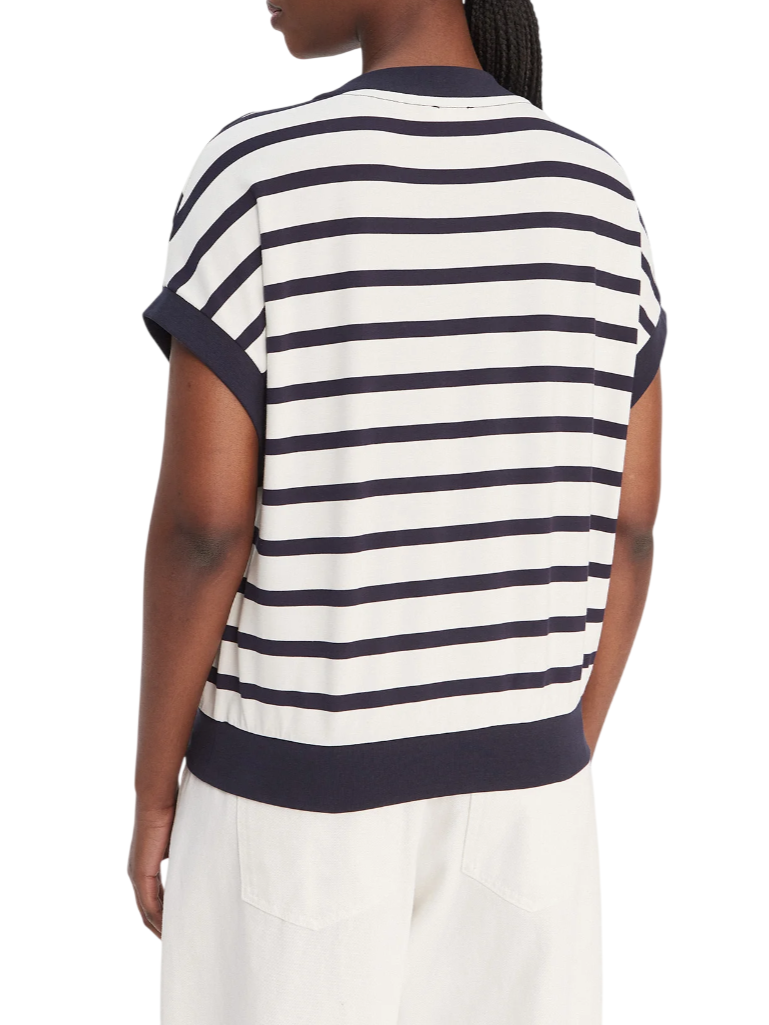 Liu Jo T-shirt a righe donna scollo a V panna blu TA6084J3867 C3882 LIU JO 