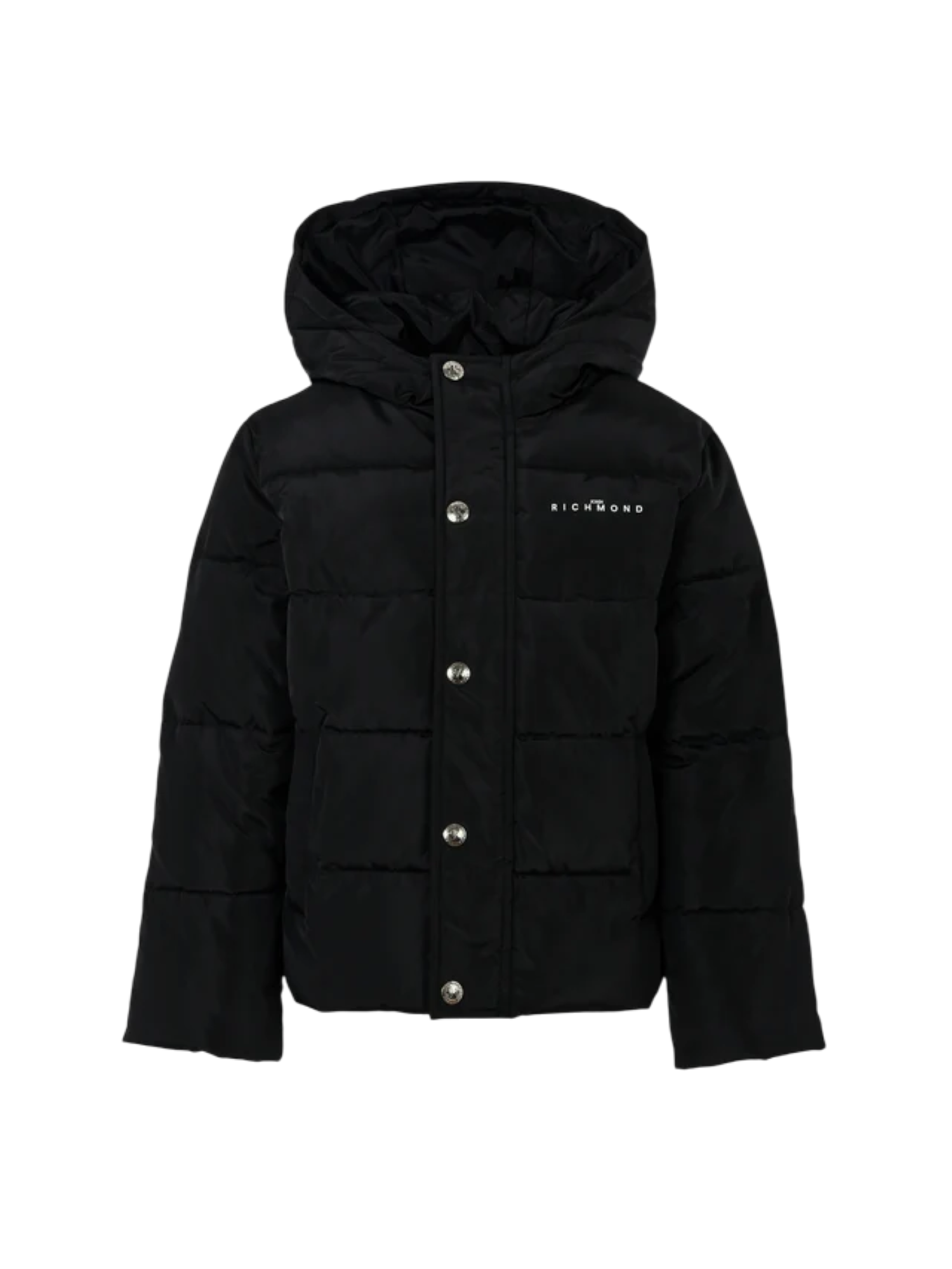 John Richmond piumino bambino con cappuccio nero RBA25233PI BLACK John RICHMOND 
