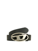 Diesel cintura in pelle h3 con placca logo nero argento