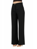 Vicolo pantaloni palazzo donna misto lino nero