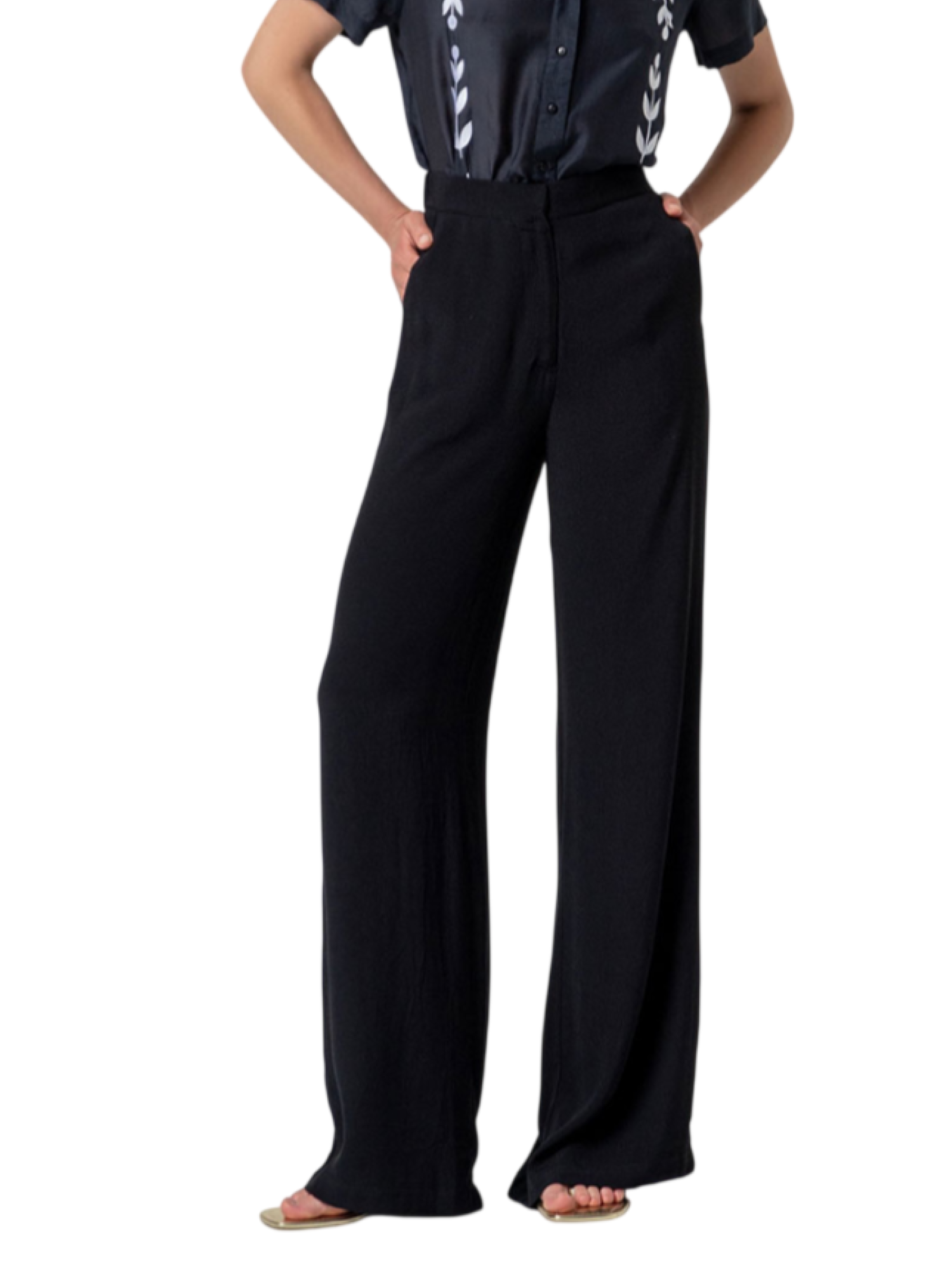 Surkana pantaloni palazzo in viscosa nero 526BALI523 00 SURKANA 