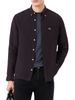 Lacoste camicia in lino uomo con tasca marrone