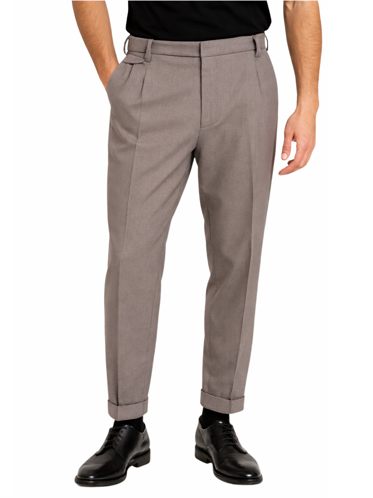 Le Braghe pantaloni uomo con pinces tortora P393-2549 FANGO Le Braghe 