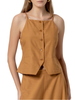 Surkana top donna in viscosa color cammello