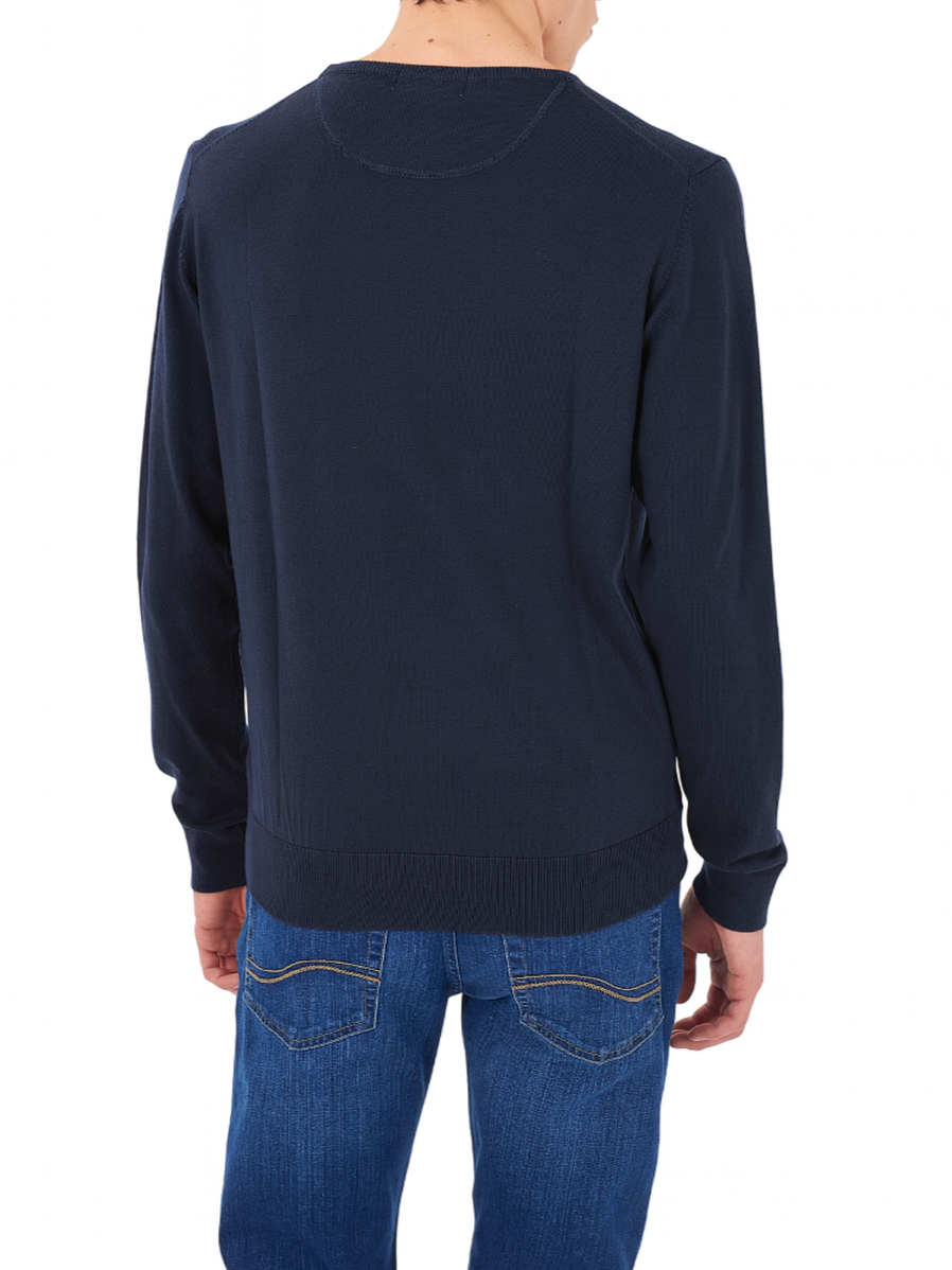 Yes Zee maglia girocollo uomo misto lana blu M863-HL00 0713 YES-ZEE 