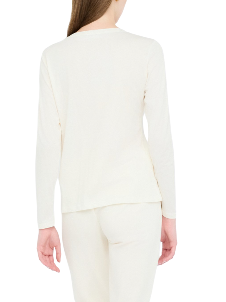 Liu Jo T-shirt manica lunga con logo gioiello panna TF5299JS923 M9935 LIU JO 
