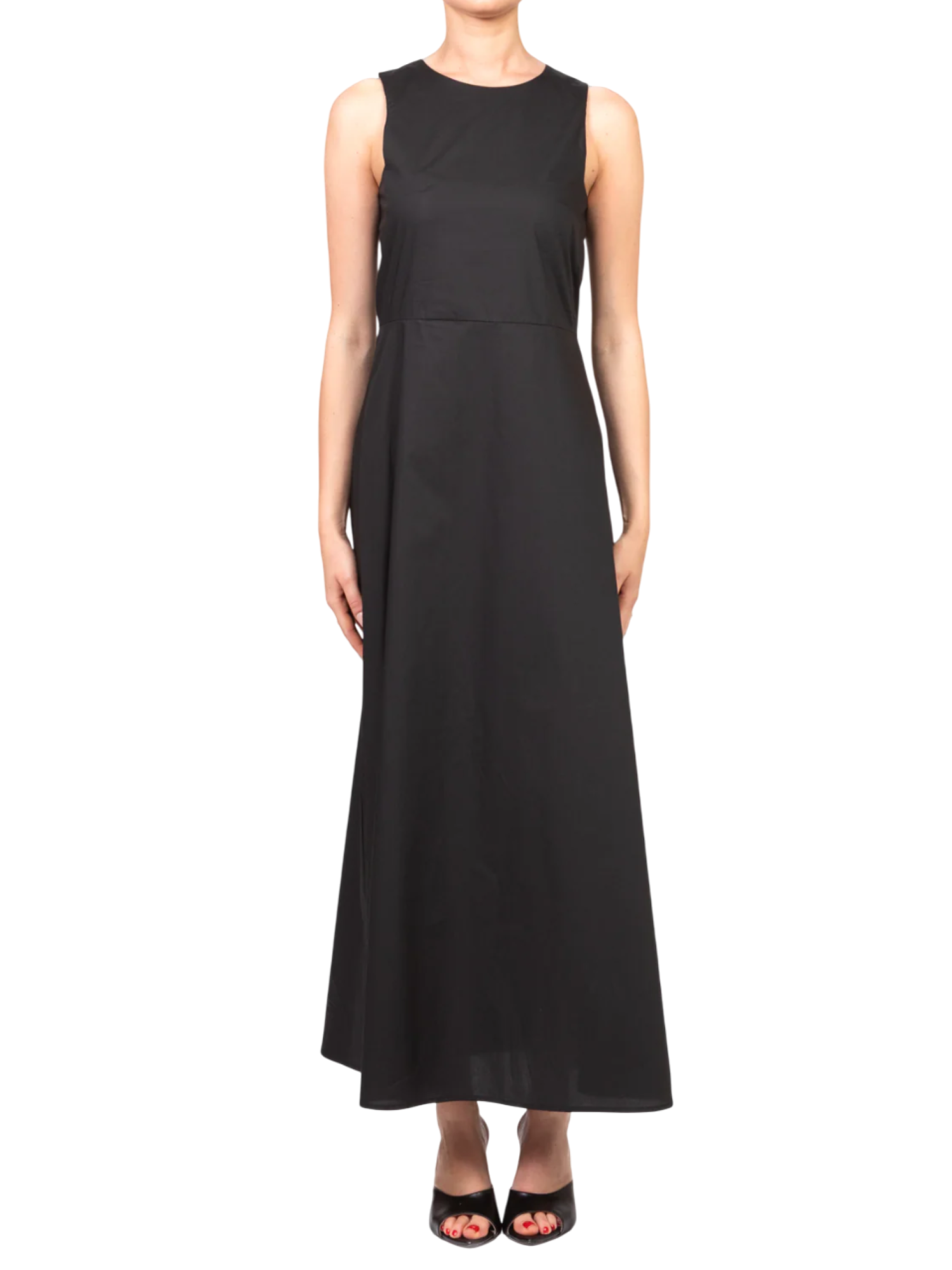 Vicolo abito smanicato lungo da donna nero TD0650 NERO VICOLO 