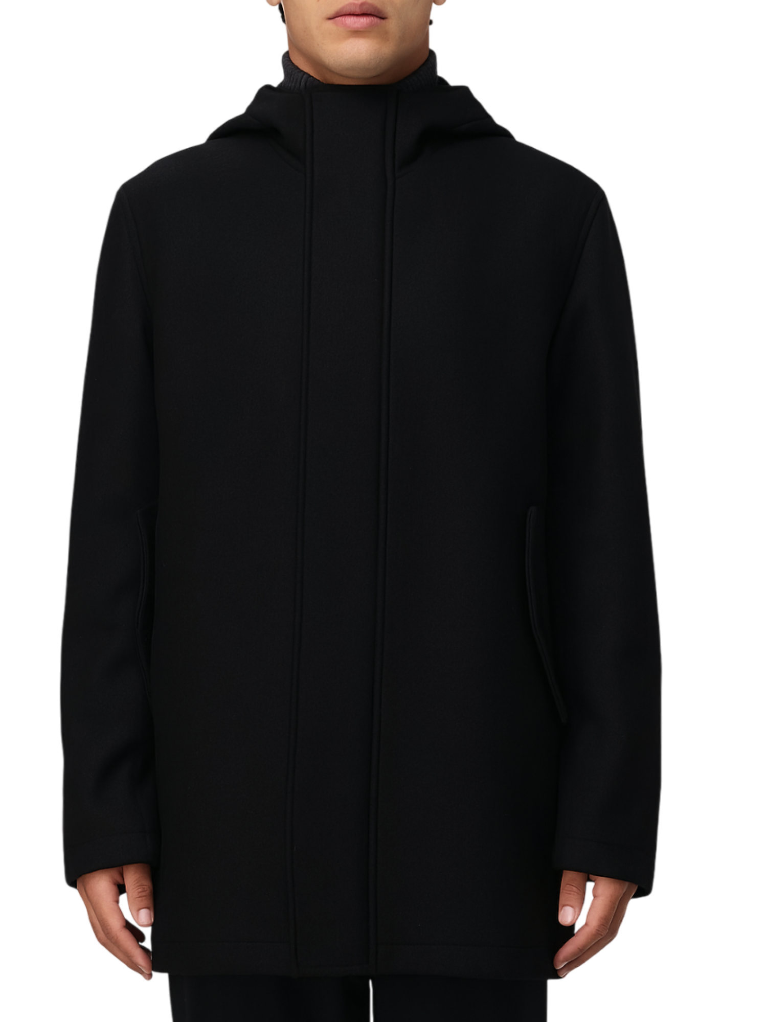 Manuel Ritz cappotto con cappuccio misto lana nero 3932H8317FC-253738 99 MANUEL RITZ 