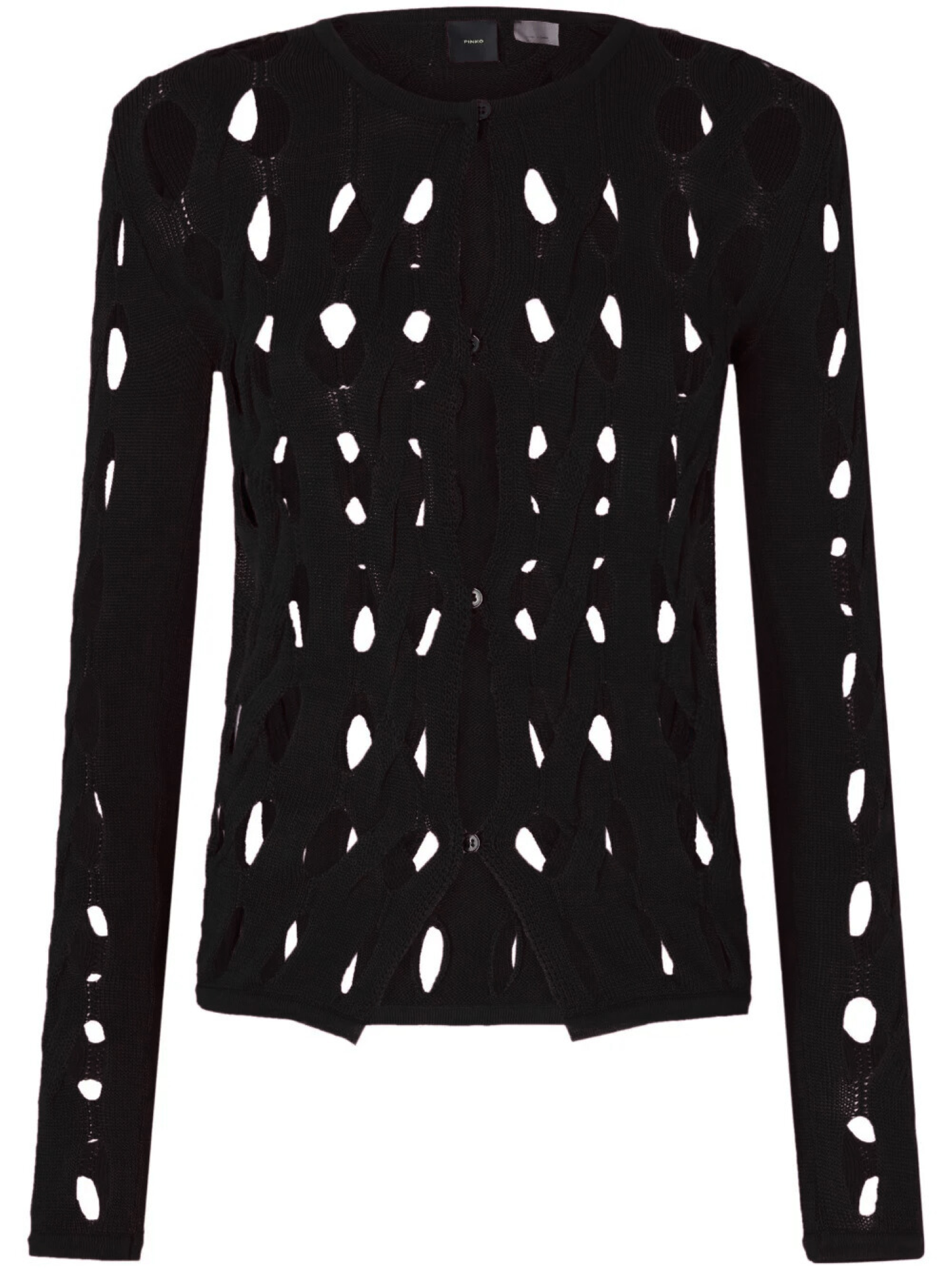 Pinko cardigan Carlton in maglia traforata nero