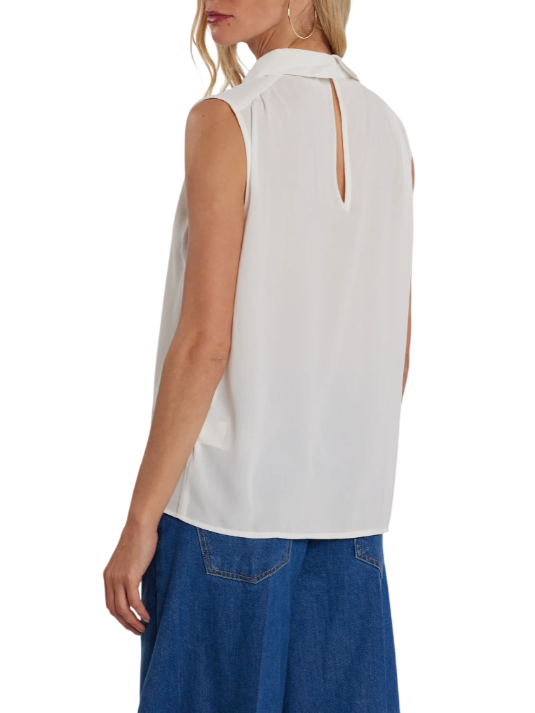 Relish blusa smanicata Jeanne con catenina bianco latte JEANNE 1101 RELISH 