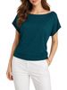 Lola by Sandro Ferrone blusa scollo a barca donna verde