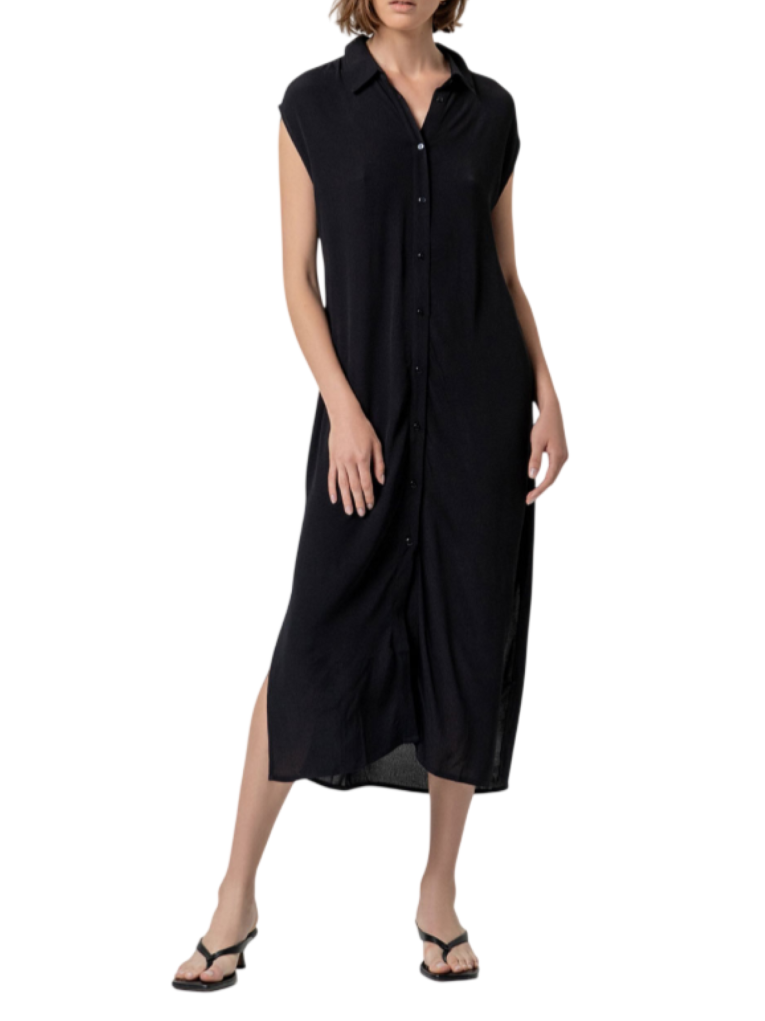 Surkana abito chemisier in viscosa nero 526BALI124 00 SURKANA 
