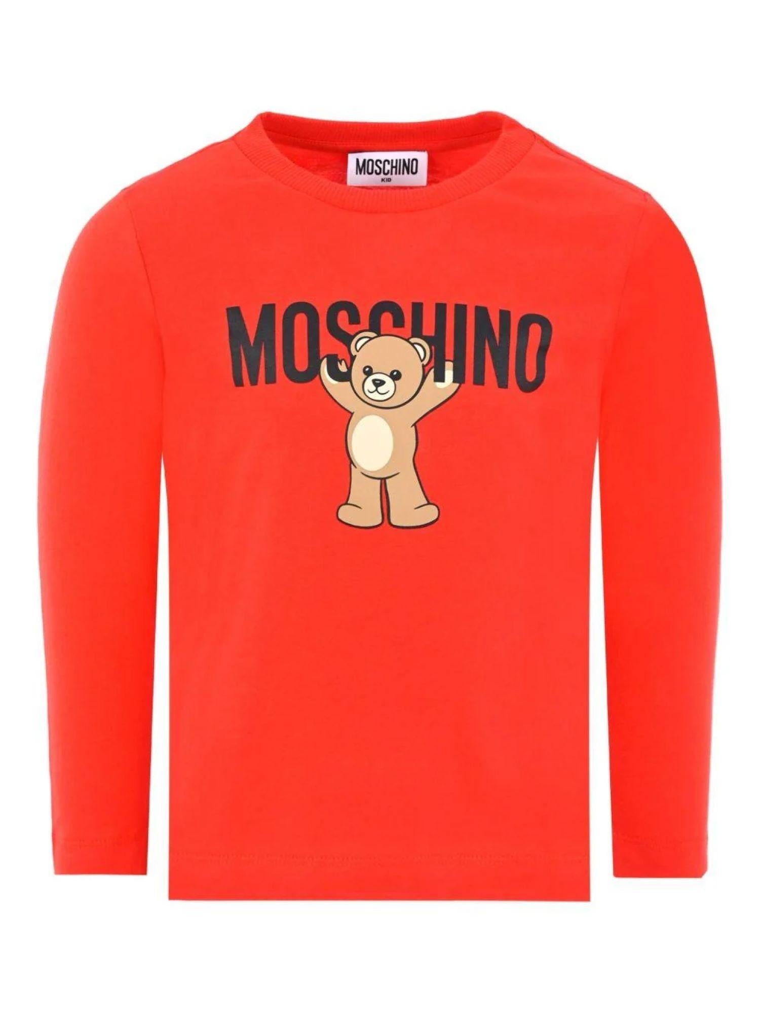 Moschino T-shirt bambina manica lunga rosso HTO00J-LAA10 50109 MOSCHINO 