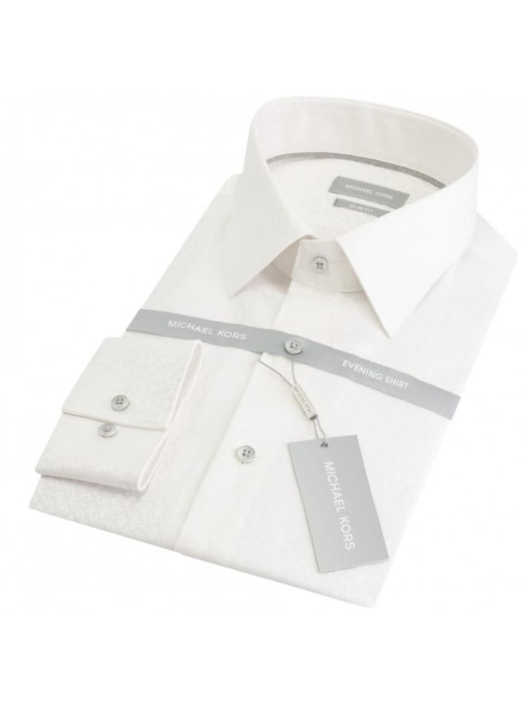 Michael Kors camicia manica lunga in fantasia logata jacquard bianco MK0DS01394 M100 MICHAEL KORS 