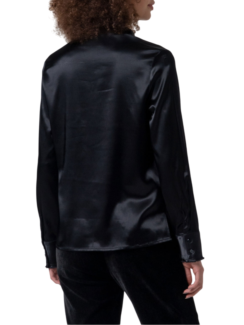 Surkana camicia satin manica lunga nero 565LIKI122 00 SURKANA 