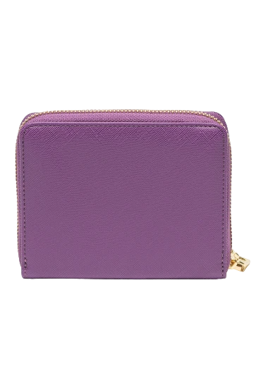 Moschino Love portafogli in ecopelle saffiano con zip viola