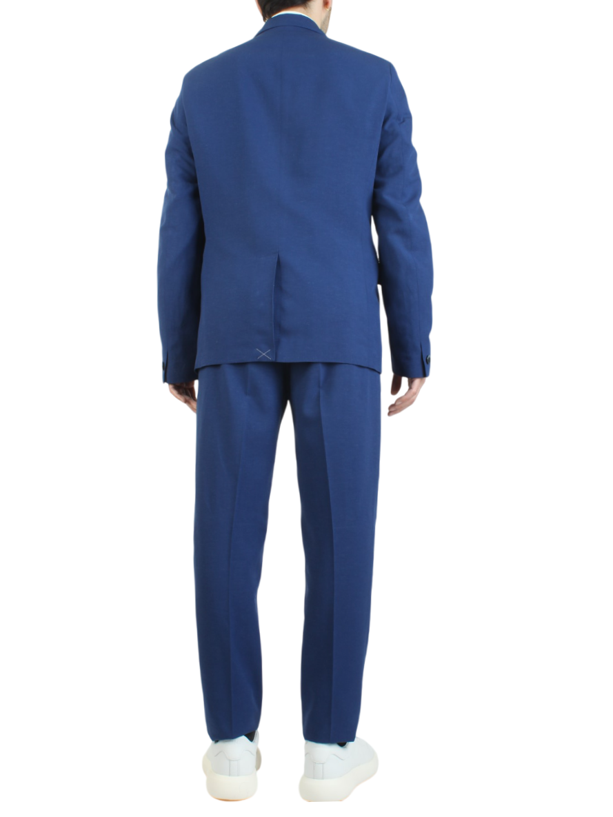 Alta Tensione abito uomo monopetto in misto lino blu 1520F-2607MP-IODIO ROYAL ALTA TENSIONE 