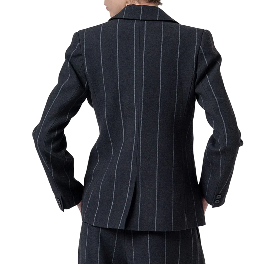 Surkana giacca blazer monopetto in fantasia gessata grigio 565IRDI321 81 SURKANA 