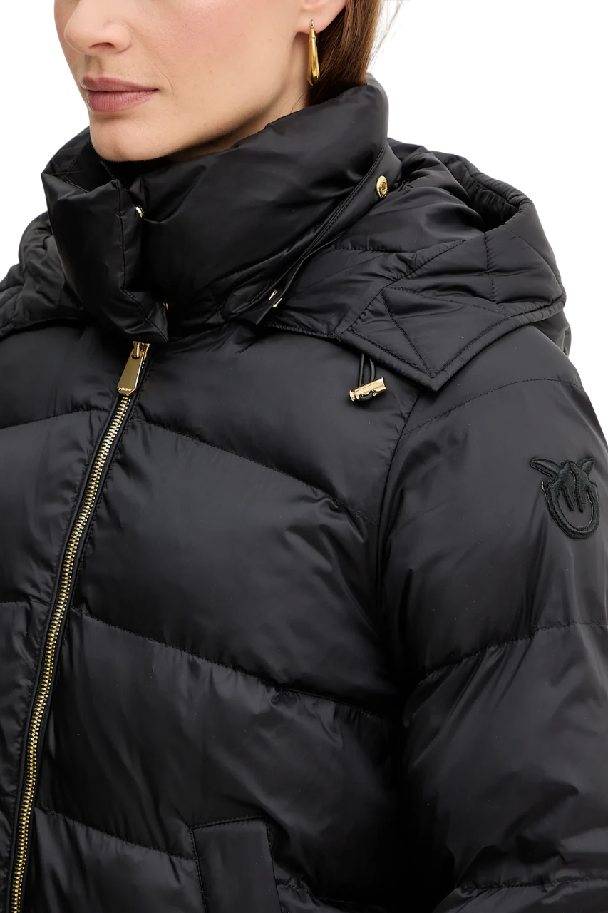 Pinko piumino lungo Calzone con cappuccio nero 105720-A2TF Z99 PINKO 