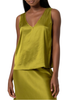 Surkana top in raso scollo a V verde