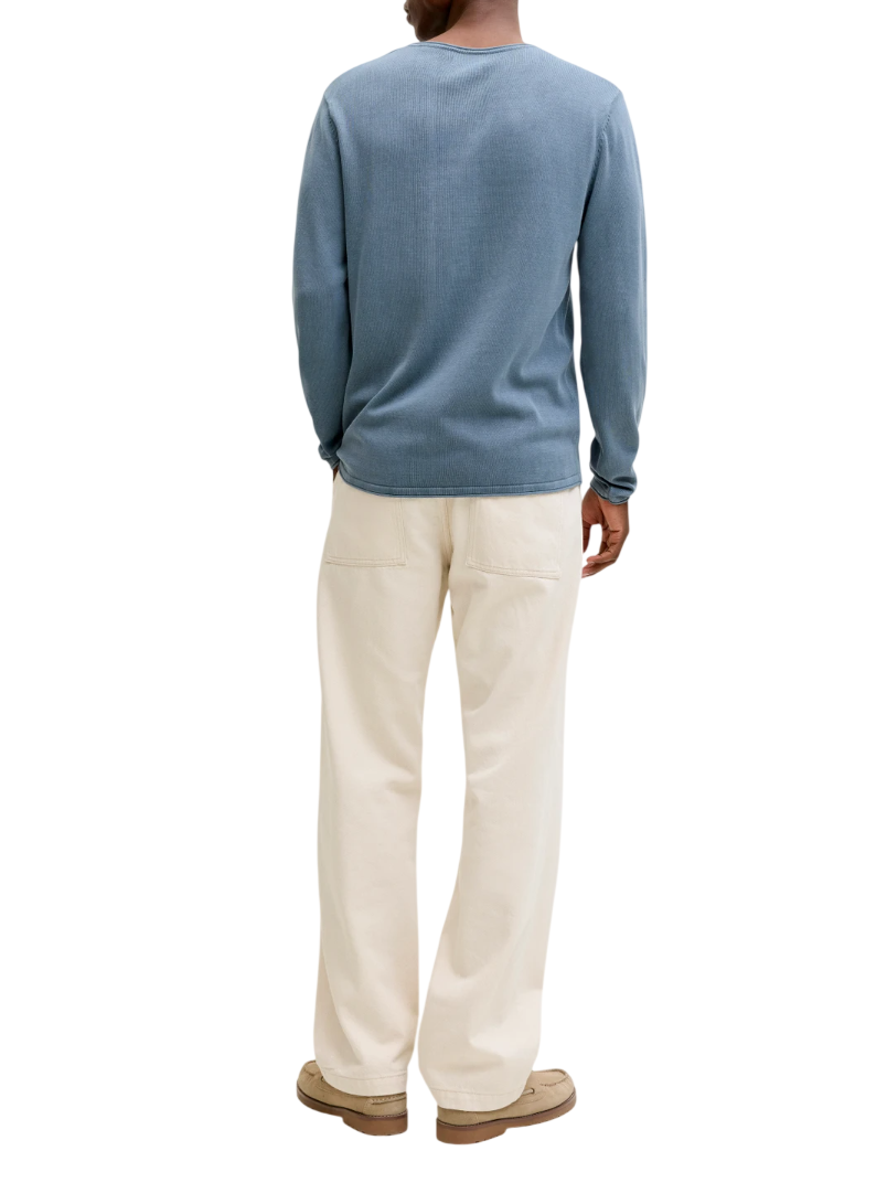 Jack&Jones maglia uomo in cotone carta da zucchero 12174001 BLUE MIRAGE JACK&JONES 