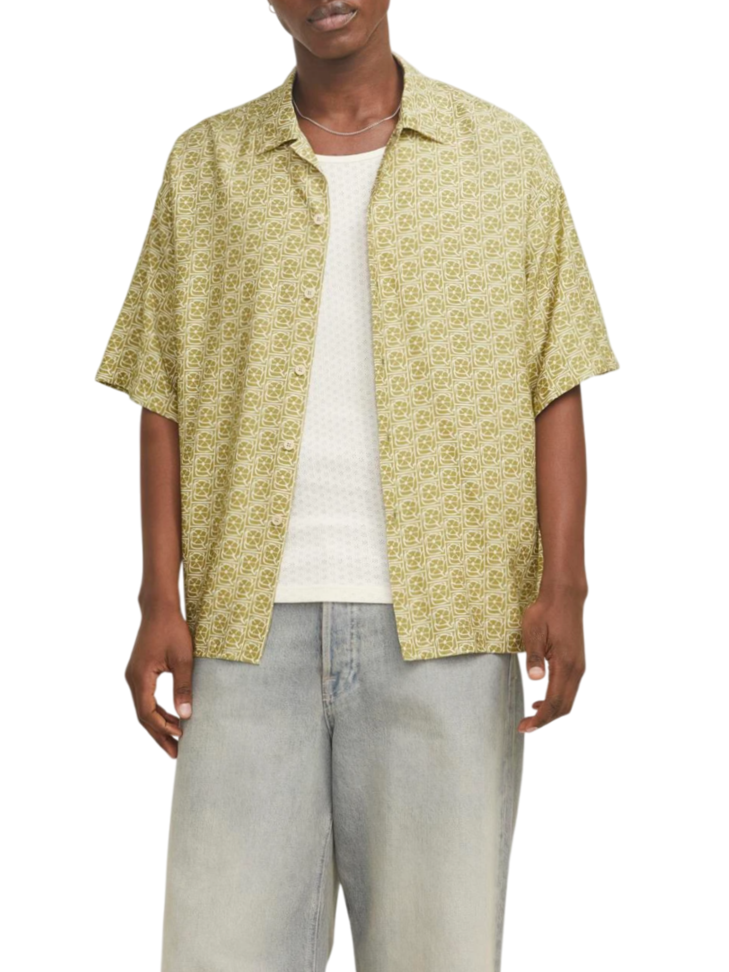 Jack&Jones camicia manica corta in fantasia verde 12271103 CEDAR JACK&JONES 