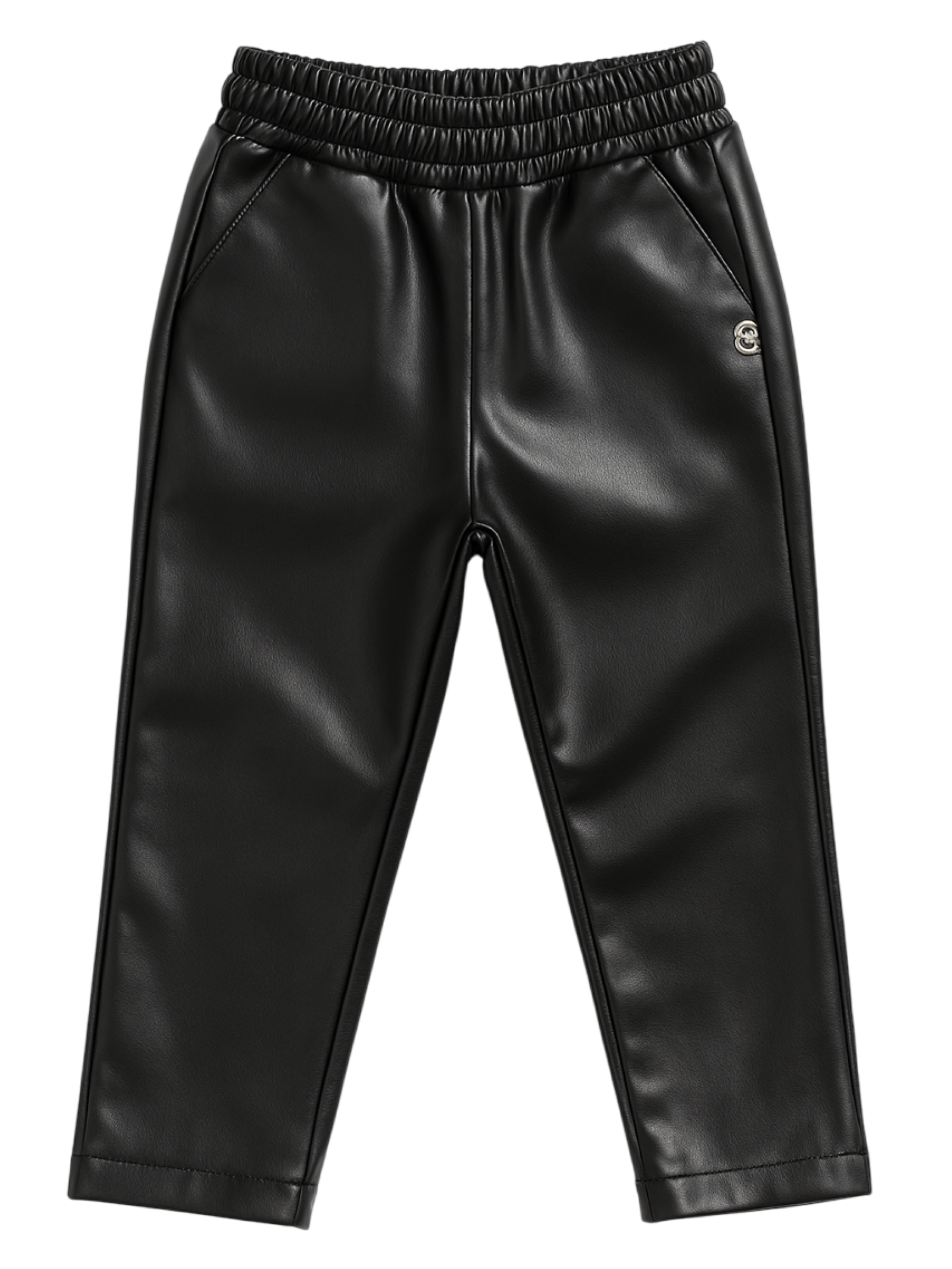 Please pantaloni in ecopelle bambina nero PE08200G77 3901 PLEASE KID 