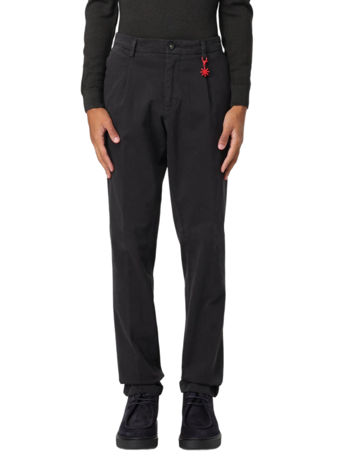 Manuel Ritz pantaloni chino in twill con pinces blu 3732P1428TC-243783 89 MANUEL RITZ 
