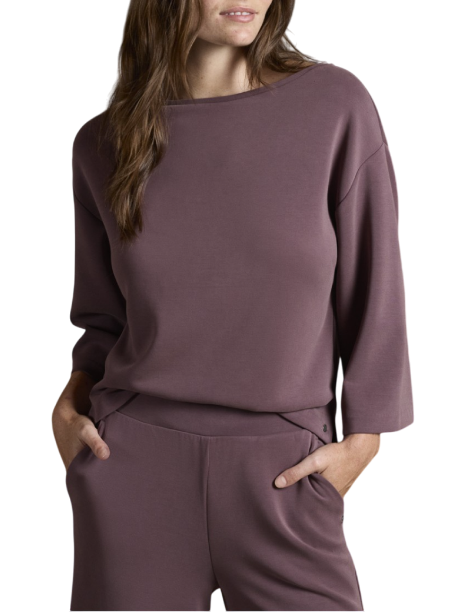 Surkana T-shirt donna  in modal viola 555LIDA014 45 SURKANA 