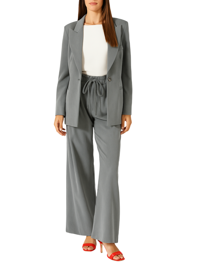Vicolo pantaloni gamba larga con coulisse grigio TF0374 GRIGIO VICOLO 