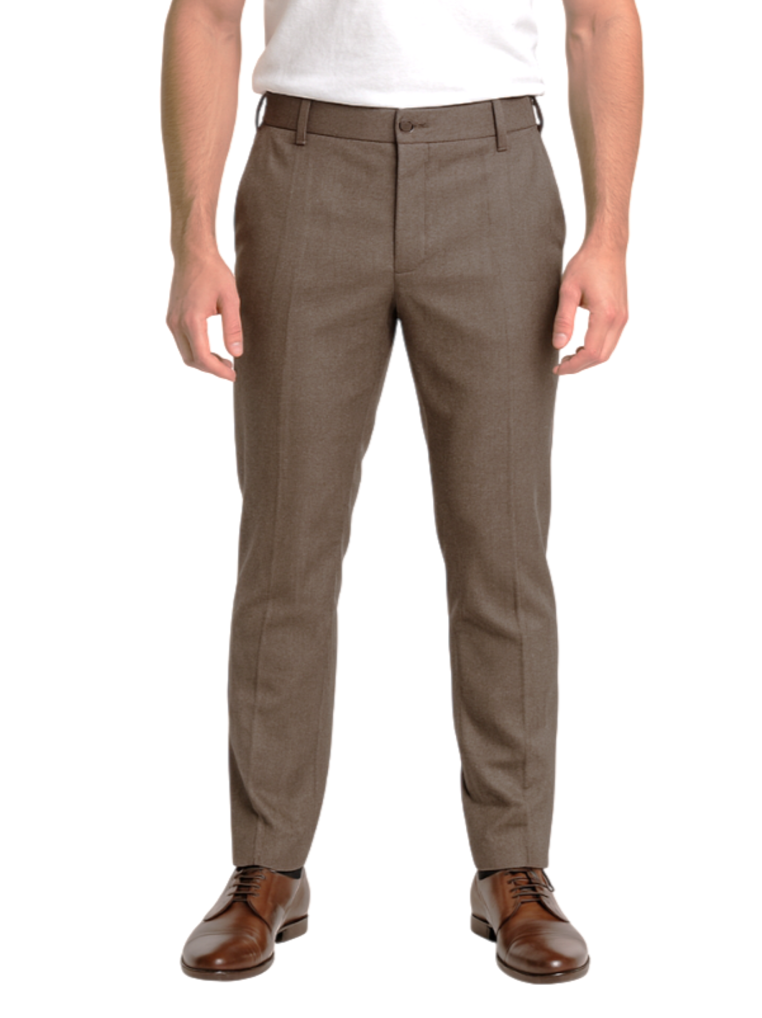 Rar pantaloni uomo con pinces slim marrone FEFE-126006 CASHA SC RAR 