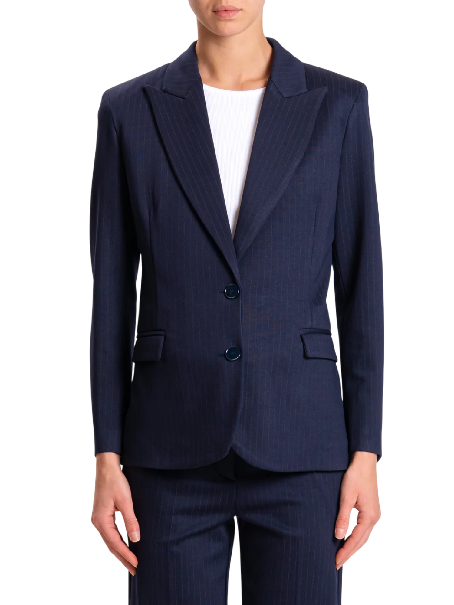 Vicolo giacca monopetto in fantasia gessata blu TF0143 BLU NOTTE VICOLO 