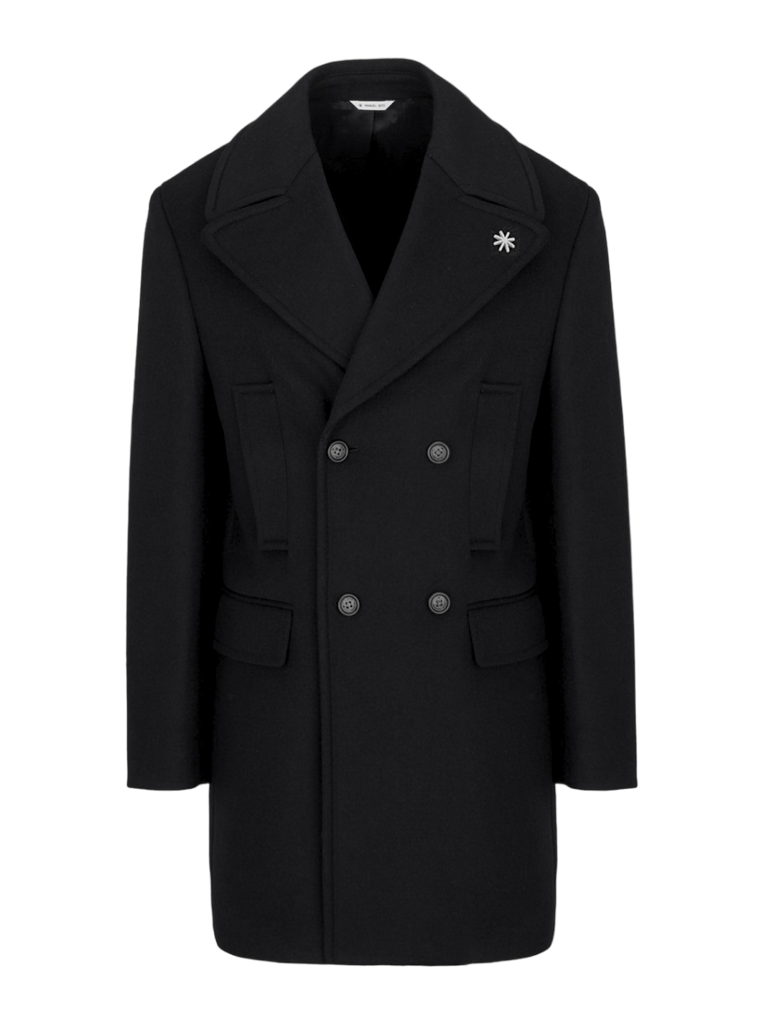 Manuel Ritz cappotto doppiopetto in panno misto lana blu 3732C4498-243730 89 MANUEL RITZ 
