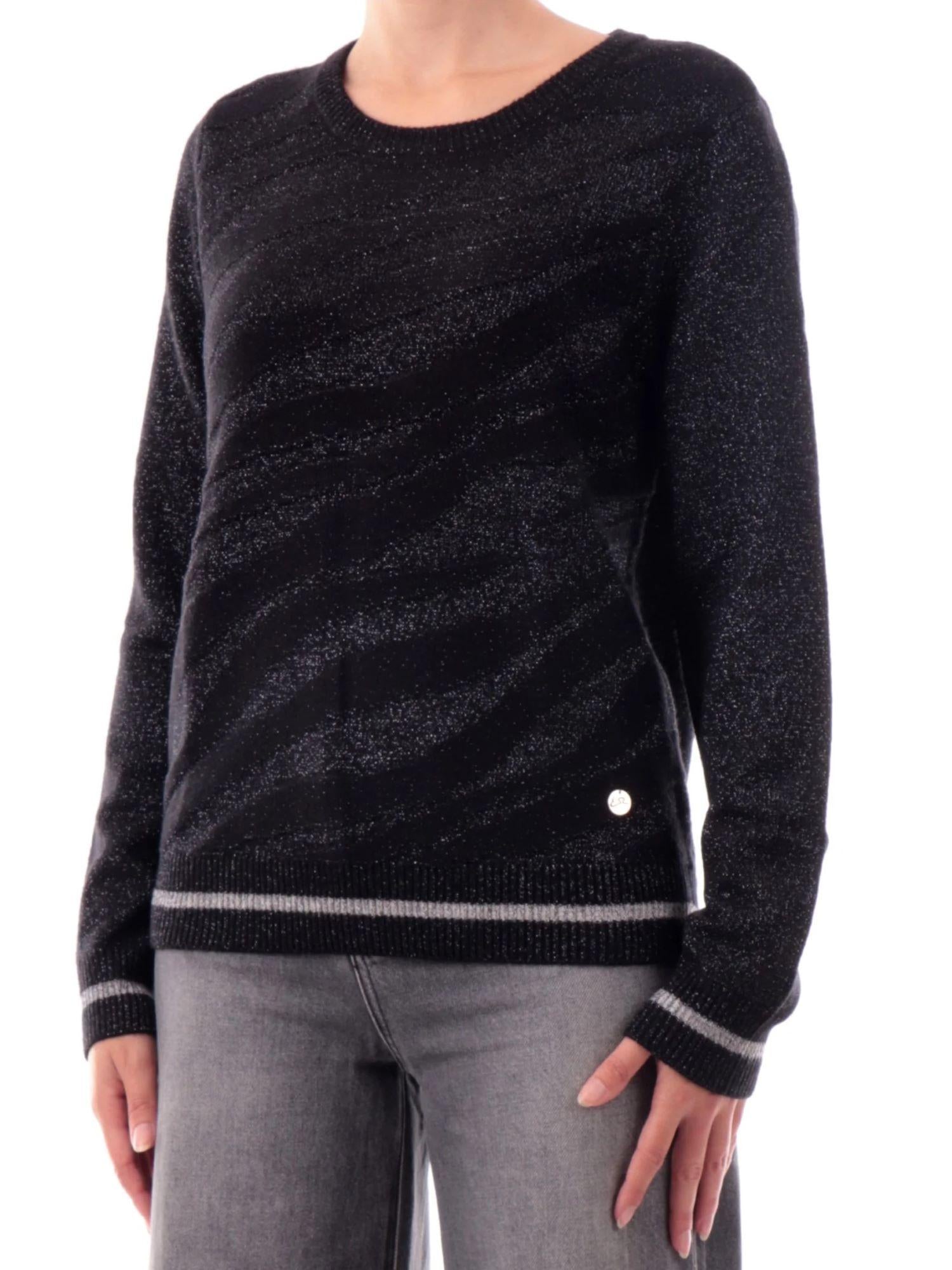 Yez Zee maglia donna in lurex nero M011-BI00 0801 YES-ZEE 