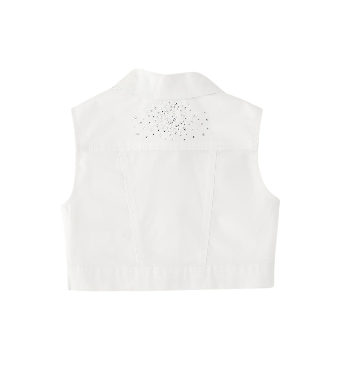 iDo gilet bambina in denim con strass bianco 4G401 0113 iDO 