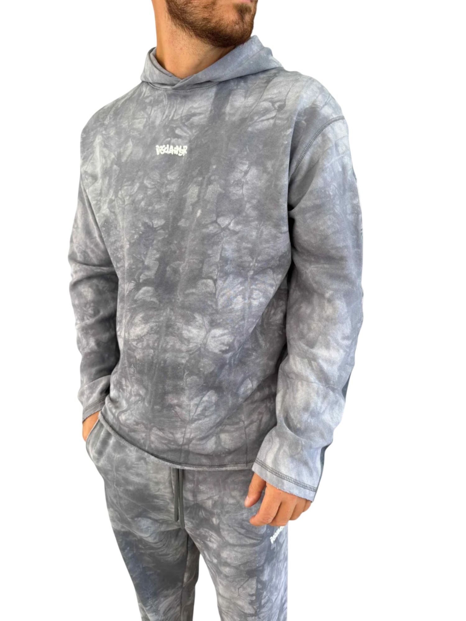 Disclaimer felpa uomo in fantasia grigio 55103 TIE DYE PIOMBO DISCLAIMER 