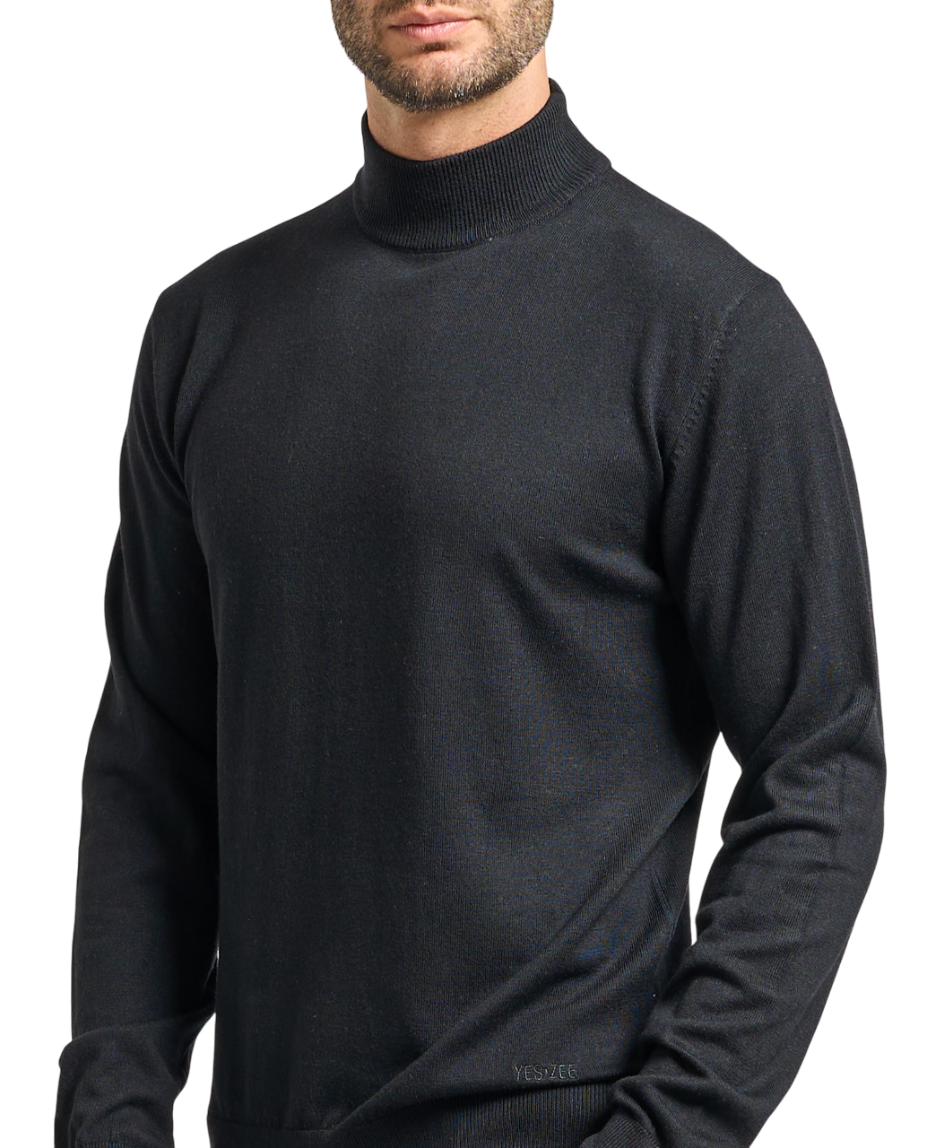 Yes Zee maglia lupetto misto lana nero M862-HL00 0801 YES-ZEE 
