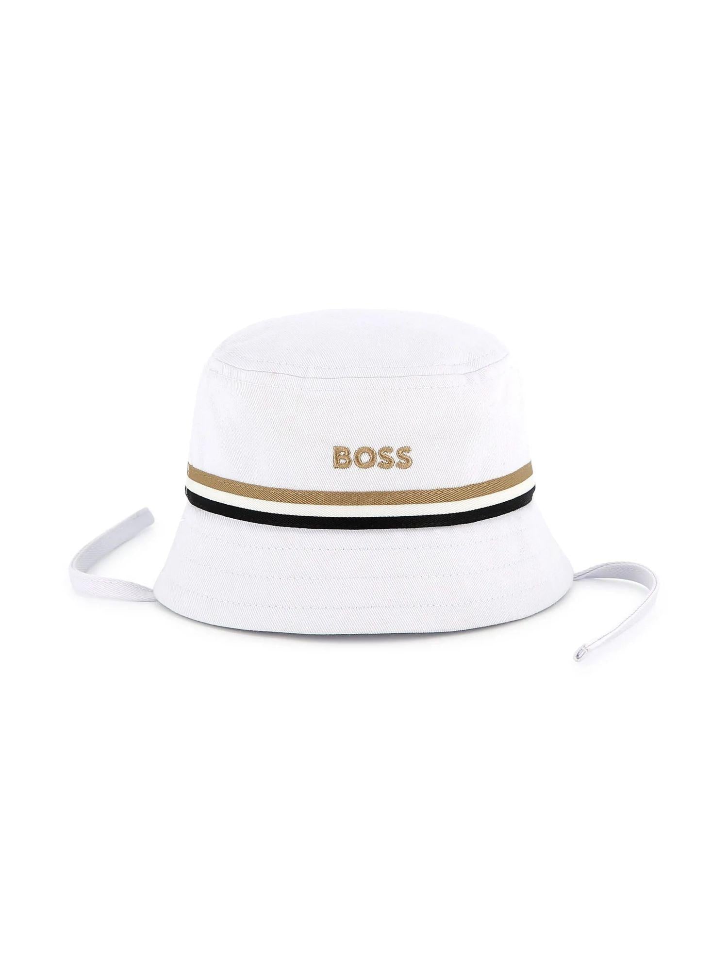 Boss cappello alla pescatora con logo bianco J51677 BIANCO BOSS 