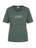 Liu Jo T-shirt manica corta donna con strass verde salvia