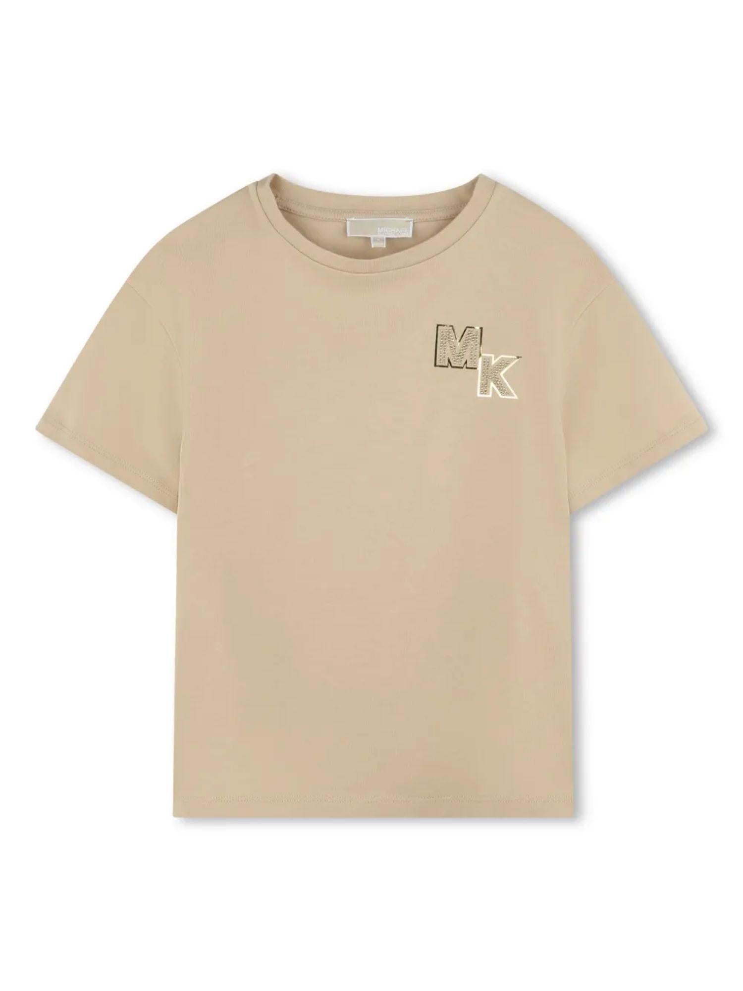 Michael Kors T-shirt maniche corte con logo borchiato beige R30317 CORDA MICHAEL KORS 